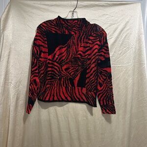 Vintage Red and Black Patterned Top